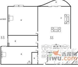 现代雅苑2室1厅1卫户型图