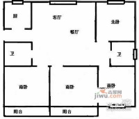 南肖埠小區4室2廳2衛136㎡戶型圖