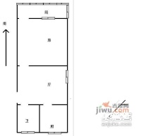 南肖埠小區1室1廳1衛47㎡戶型圖