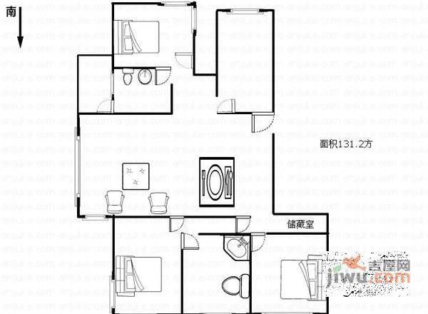 金色钱塘3室2厅2卫400㎡户型图