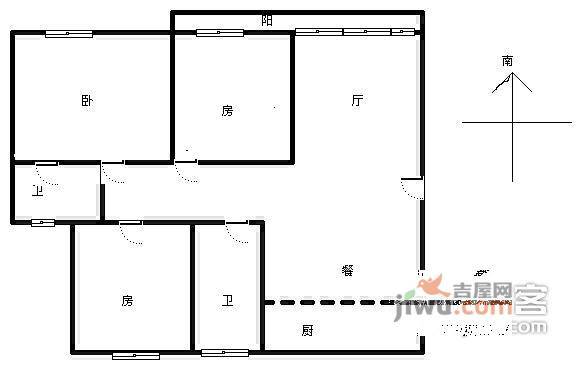 国都枫华府第3室2厅2卫156㎡户型图