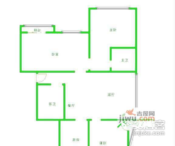 国都枫华府第2室2厅2卫户型图