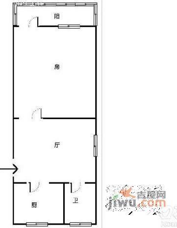 国都枫华府第1室1厅1卫49㎡户型图