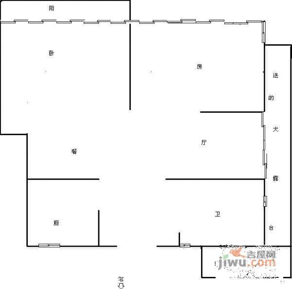 德信金泊林公寓2室1厅1卫89㎡户型图