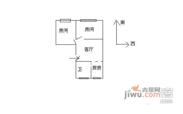 金成花园2室1厅1卫76㎡户型图