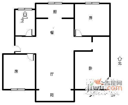 金成花园3室2厅1卫111㎡户型图