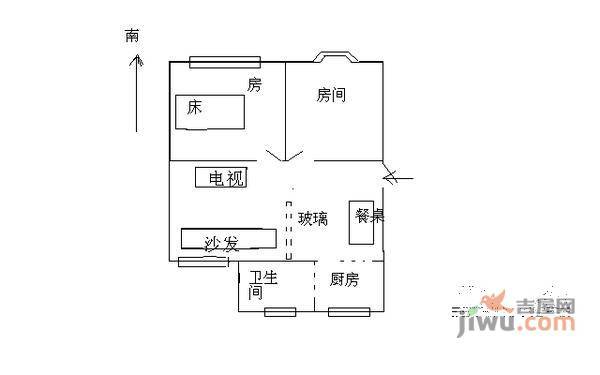 金成花园2室2厅1卫91㎡户型图