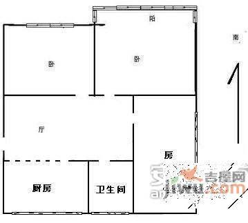 九莲新村3室2厅1卫75㎡户型图