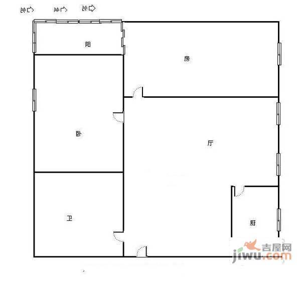 大浒东苑A区2室2厅1卫84㎡户型图