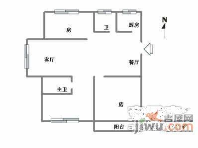 西荡苑3室2厅2卫108㎡户型图