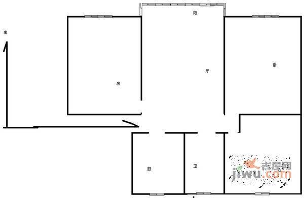 南都花园3室2厅1卫803㎡户型图