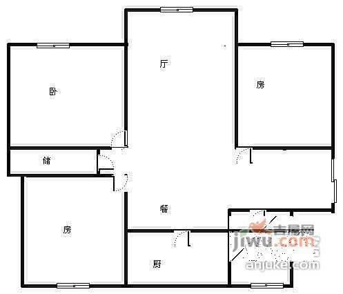 湖畔花园3室2厅1卫153㎡户型图