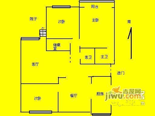 湖畔花园3室2厅2卫189㎡户型图