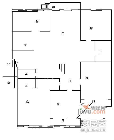 湖畔花园4室3厅3卫200㎡户型图