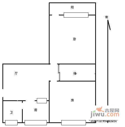 流水西苑住宅小区2室1厅1卫112㎡户型图