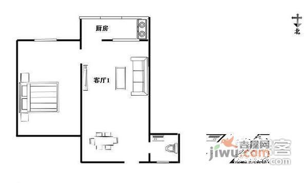 流水西苑住宅小区2室1厅1卫112㎡户型图