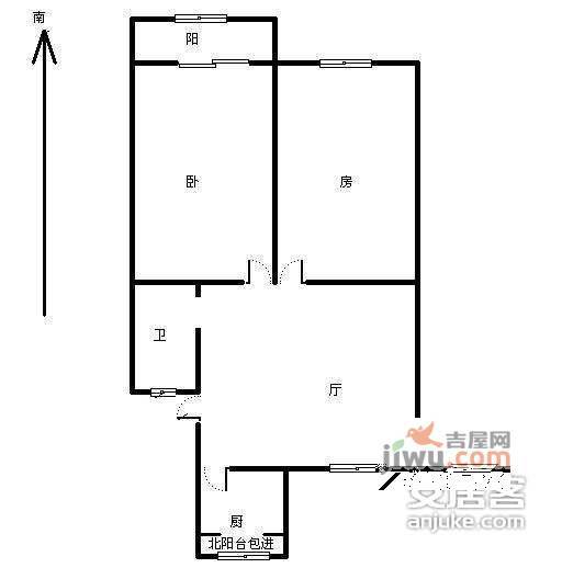 京都苑2室1厅1卫94㎡户型图