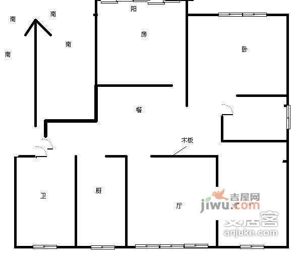 小河佳苑3室2厅2卫130㎡户型图