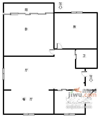 桂花城2室2厅2卫102㎡户型图