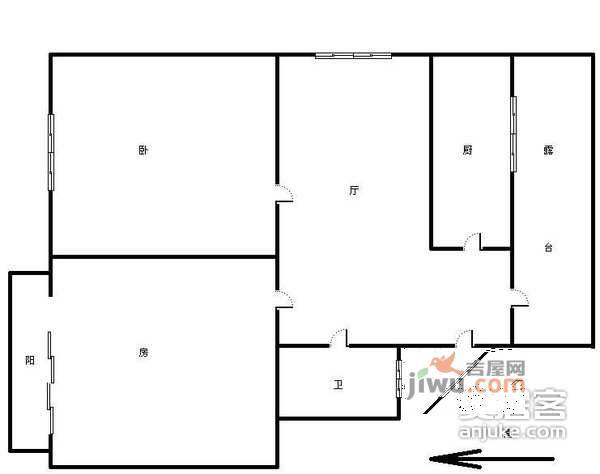 和平小区2室1厅1卫84㎡户型图