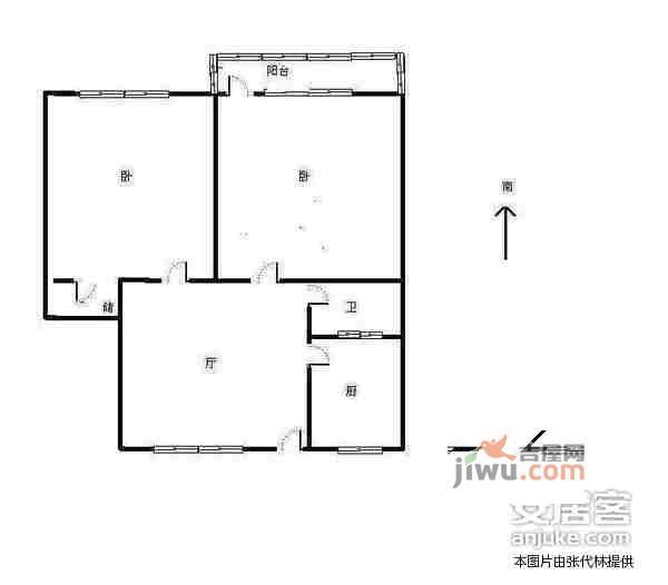 朝晖五小区2室1厅1卫76㎡户型图