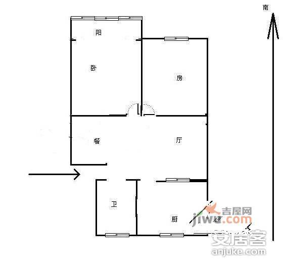 施家花园2室2厅1卫93㎡户型图