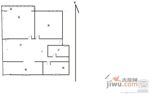 求智弄小区2室1厅1卫185㎡户型图