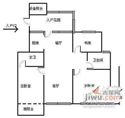 昆仑红苹果3室2厅2卫户型图