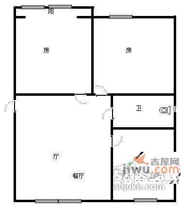 昆仑红苹果2室2厅2卫114㎡户型图