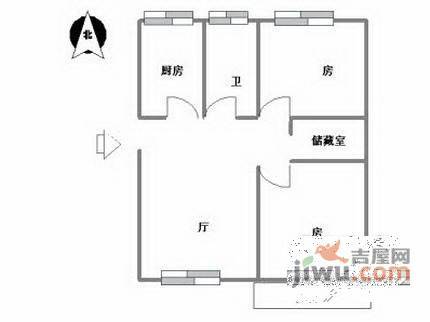 稻香园南区2室1厅1卫93㎡户型图