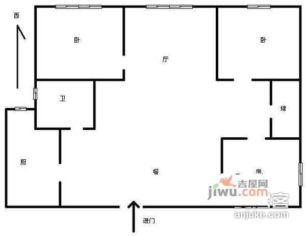 稻香园南区3室2厅1卫126㎡户型图