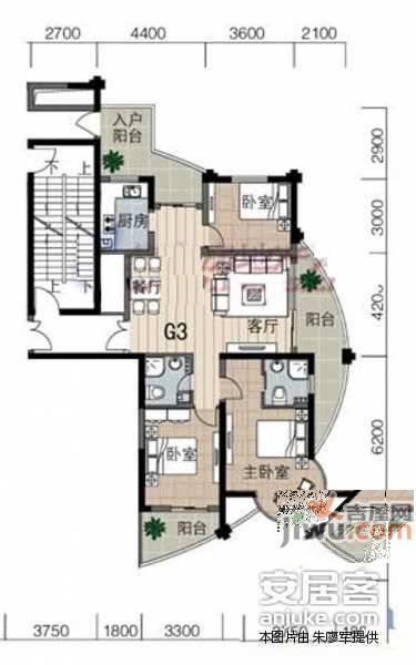 滨江倾城之恋3室2厅2卫227㎡户型图