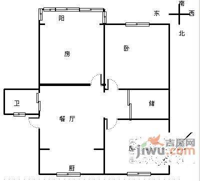 康乐新村3室1厅1卫98㎡户型图