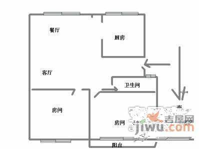 康乐新村2室2厅1卫108㎡户型图