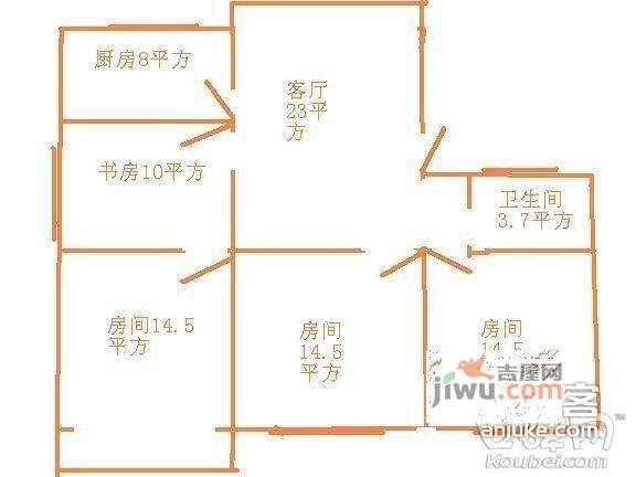 康乐新村4室2厅1卫120㎡户型图