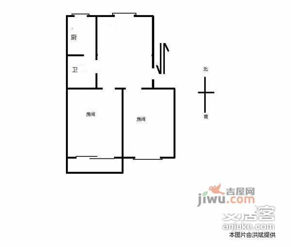 朝晖六小区2室2厅1卫84㎡户型图