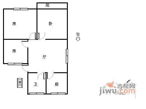 朝晖六小区3室1厅1卫100㎡户型图