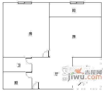 朝晖六小区2室2厅1卫84㎡户型图