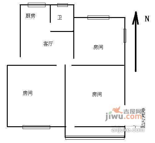 朝晖六小区3室1厅1卫100㎡户型图