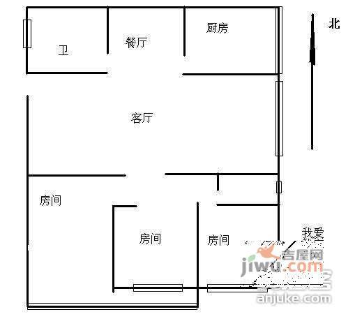 朝晖六小区3室2厅2卫120㎡户型图