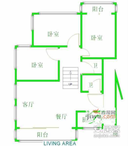 香樟公寓3室2厅2卫180㎡户型图