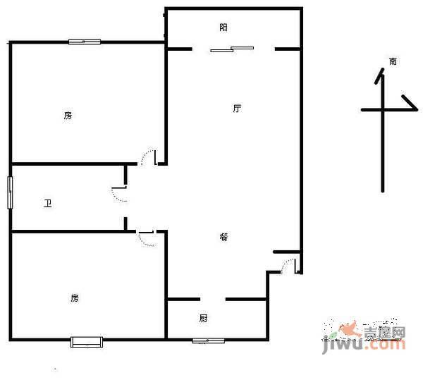 香樟公寓2室2厅1卫122㎡户型图