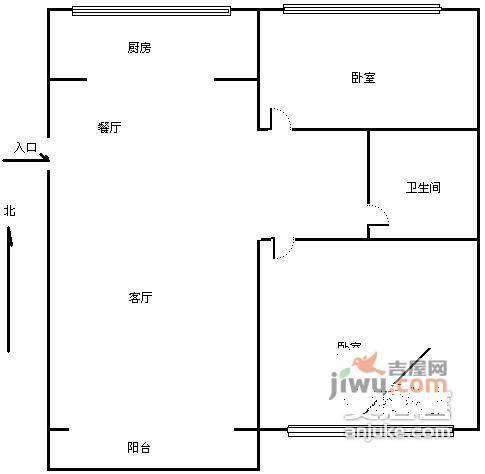 香樟公寓2室2厅1卫122㎡户型图