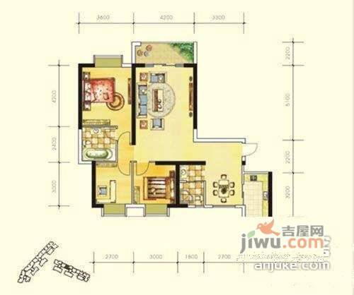 昆仑水印城3室2厅2卫150㎡户型图