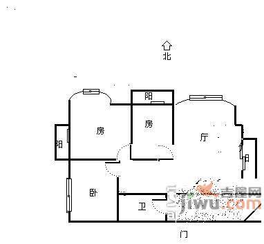 昆仑水印城3室2厅1卫126㎡户型图