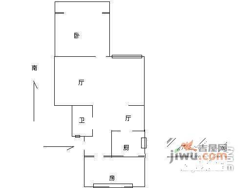 翠苑五区2室2厅1卫89㎡户型图