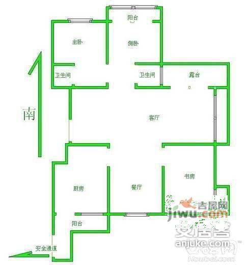 滨江万家花城3室2厅2卫165㎡户型图