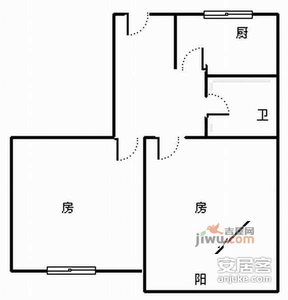 白荡海人家2室1厅1卫89㎡户型图