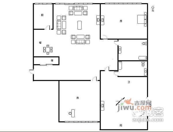 白荡海人家3室2厅2卫163㎡户型图