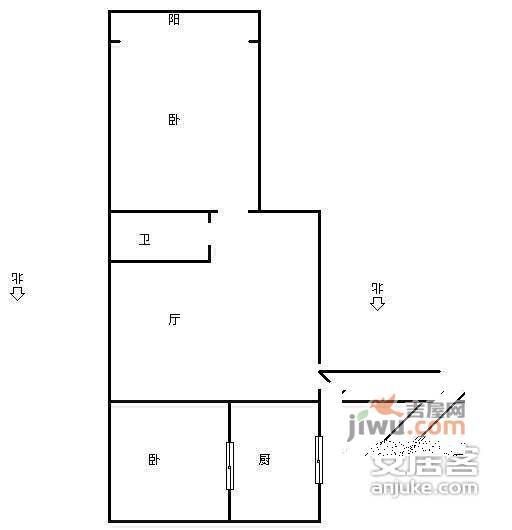 白荡海人家2室1厅1卫89㎡户型图